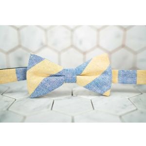 Dear Martian Mens Yellow Striped Bow Tie